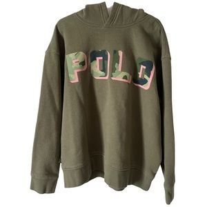 Polo Ralph Lauren Girl’s Olive Green Pink Camo Hoodie, Size M 8-10, EUC!